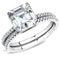 Silver Jewelry Rings Simple Engagement Rings DA065 Stainless Steel Ring with Cubic Alamode Fashion Jewelry Outlet