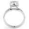 Silver Jewelry Rings Simple Engagement Rings DA065 Stainless Steel Ring with Cubic Alamode Fashion Jewelry Outlet