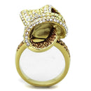 Simple Gold Rings TK1635 Gold - Stainless Steel Ring with Top Grade Crystal