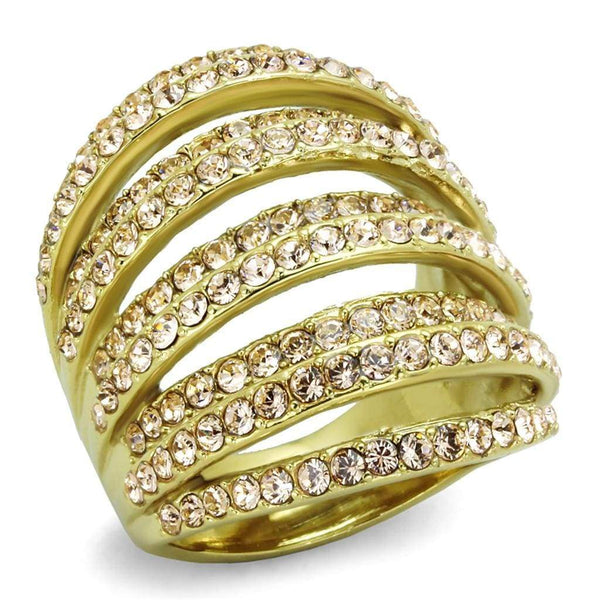 Simple Gold Rings TK1637 Gold - Stainless Steel Ring with Top Grade Crystal