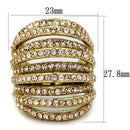 Simple Gold Rings TK1637 Gold - Stainless Steel Ring with Top Grade Crystal