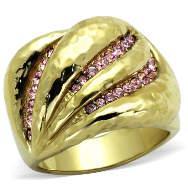 Simple Gold Rings TK1638 Gold - Stainless Steel Ring with Top Grade Crystal