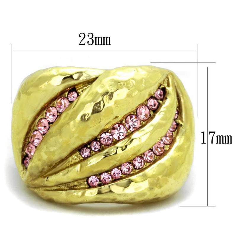 Simple Gold Rings TK1638 Gold - Stainless Steel Ring with Top Grade Crystal