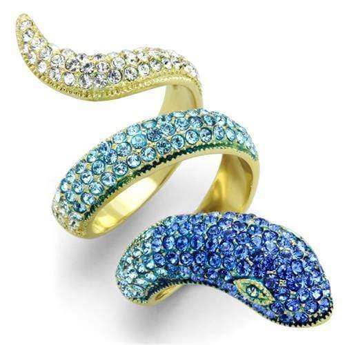 Simple Gold Rings TK1641 Gold - Stainless Steel Ring with Top Grade Crystal