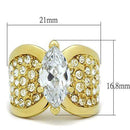 Simple Gold Rings TK1672 Gold - Stainless Steel Ring with AAA Grade CZ