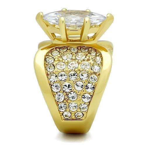 Silver Jewelry Rings Simple Gold Rings TK1672 Gold - Stainless Steel Ring with AAA Grade CZ Alamode Fashion Jewelry Outlet