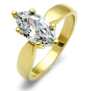 Simple Gold Rings TK1673 Gold - Stainless Steel Ring with AAA Grade CZ