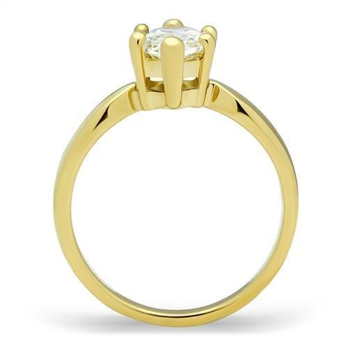 Silver Jewelry Rings Simple Gold Rings TK1673 Gold - Stainless Steel Ring with AAA Grade CZ Alamode Fashion Jewelry Outlet