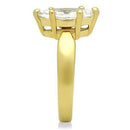 Simple Gold Rings TK1673 Gold - Stainless Steel Ring with AAA Grade CZ