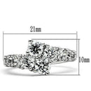 Simple Rings 3W132 Rhodium Brass Ring with AAA Grade CZ