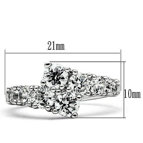 Simple Rings 3W132 Rhodium Brass Ring with AAA Grade CZ