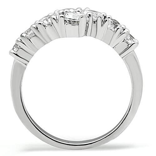 Simple Rings 3W132 Rhodium Brass Ring with AAA Grade CZ