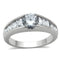 Simple Rings 3W133 Rhodium Brass Ring with AAA Grade CZ