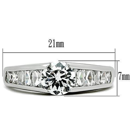 Simple Rings 3W133 Rhodium Brass Ring with AAA Grade CZ