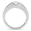 Simple Rings 3W133 Rhodium Brass Ring with AAA Grade CZ