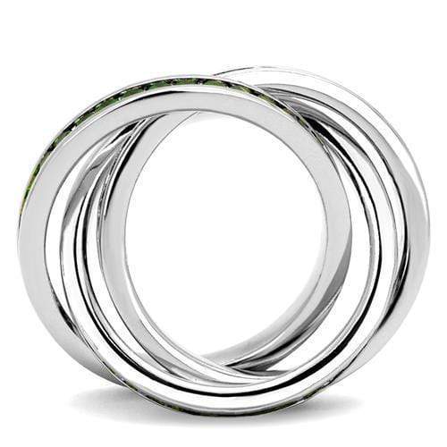 Simple Rings 3W1332 Rhodium Brass Ring with Synthetic in Emerald