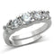 Simple Rings 3W134 Rhodium Brass Ring with AAA Grade CZ