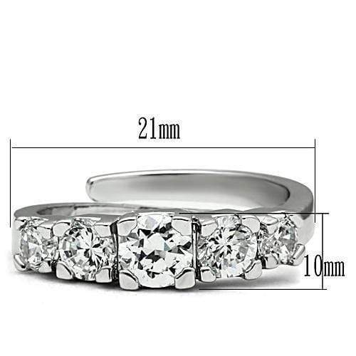 Simple Rings 3W134 Rhodium Brass Ring with AAA Grade CZ