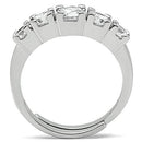 Simple Rings 3W134 Rhodium Brass Ring with AAA Grade CZ