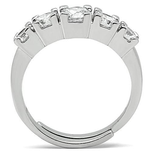 Simple Rings 3W134 Rhodium Brass Ring with AAA Grade CZ