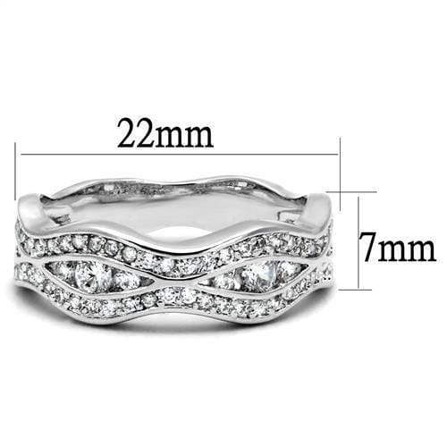 Simple Rings 3W1345 Rhodium Brass Ring with AAA Grade CZ