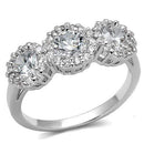 Simple Rings 3W1347 Rhodium Brass Ring with AAA Grade CZ