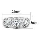 Simple Rings 3W1347 Rhodium Brass Ring with AAA Grade CZ