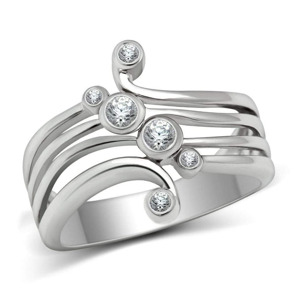 Simple Rings 3W135 Rhodium Brass Ring with AAA Grade CZ