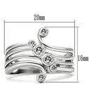 Simple Rings 3W135 Rhodium Brass Ring with AAA Grade CZ