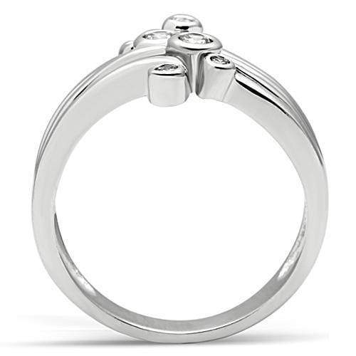 Simple Rings 3W135 Rhodium Brass Ring with AAA Grade CZ