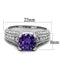 Simple Rings 3W1359 Rhodium Brass Ring with AAA Grade CZ in Amethyst