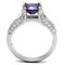 Simple Rings 3W1359 Rhodium Brass Ring with AAA Grade CZ in Amethyst