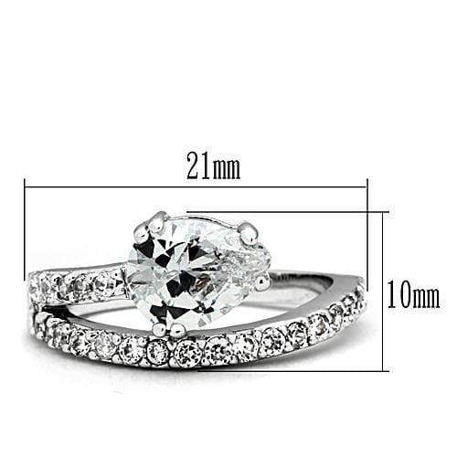 Simple Rings 3W136 Rhodium Brass Ring with AAA Grade CZ