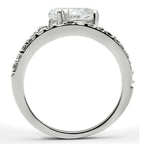 Simple Rings 3W136 Rhodium Brass Ring with AAA Grade CZ