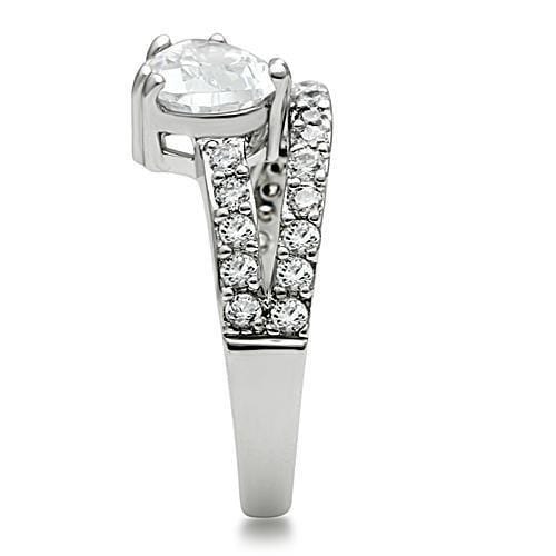 Simple Rings 3W136 Rhodium Brass Ring with AAA Grade CZ