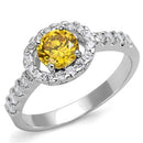 Simple Rings 3W1362 Rhodium Brass Ring with AAA Grade CZ in Topaz