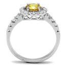 Simple Rings 3W1362 Rhodium Brass Ring with AAA Grade CZ in Topaz