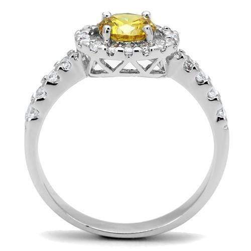 Simple Rings 3W1362 Rhodium Brass Ring with AAA Grade CZ in Topaz