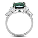 Simple Rings 3W1363 Rhodium Brass Ring with Synthetic in Emerald