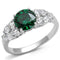 Simple Rings 3W1364 Rhodium Brass Ring with Synthetic in Emerald