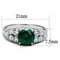 Simple Rings 3W1364 Rhodium Brass Ring with Synthetic in Emerald