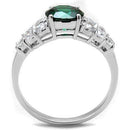 Simple Rings 3W1364 Rhodium Brass Ring with Synthetic in Emerald