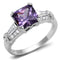 Simple Rings 3W1365 Rhodium Brass Ring with AAA Grade CZ in Amethyst