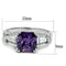 Simple Rings 3W1365 Rhodium Brass Ring with AAA Grade CZ in Amethyst