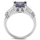 Simple Rings 3W1365 Rhodium Brass Ring with AAA Grade CZ in Amethyst