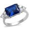 Simple Rings 3W1367 Rhodium Brass Ring with Synthetic in London Blue