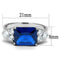 Simple Rings 3W1367 Rhodium Brass Ring with Synthetic in London Blue