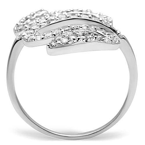 Simple Rings 3W138 Rhodium Brass Ring with AAA Grade CZ