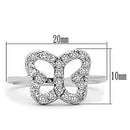 Simple Rings 3W139 Rhodium Brass Ring with AAA Grade CZ