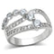 Simple Rings 3W142 Rhodium Brass Ring with AAA Grade CZ